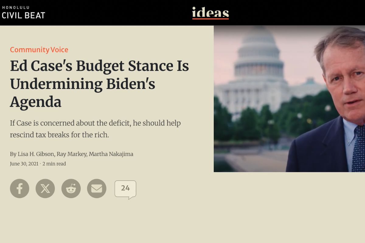 Honolulu Civil Beat: Ed Case’s Budget Stance Is Undermining Biden’s Agenda