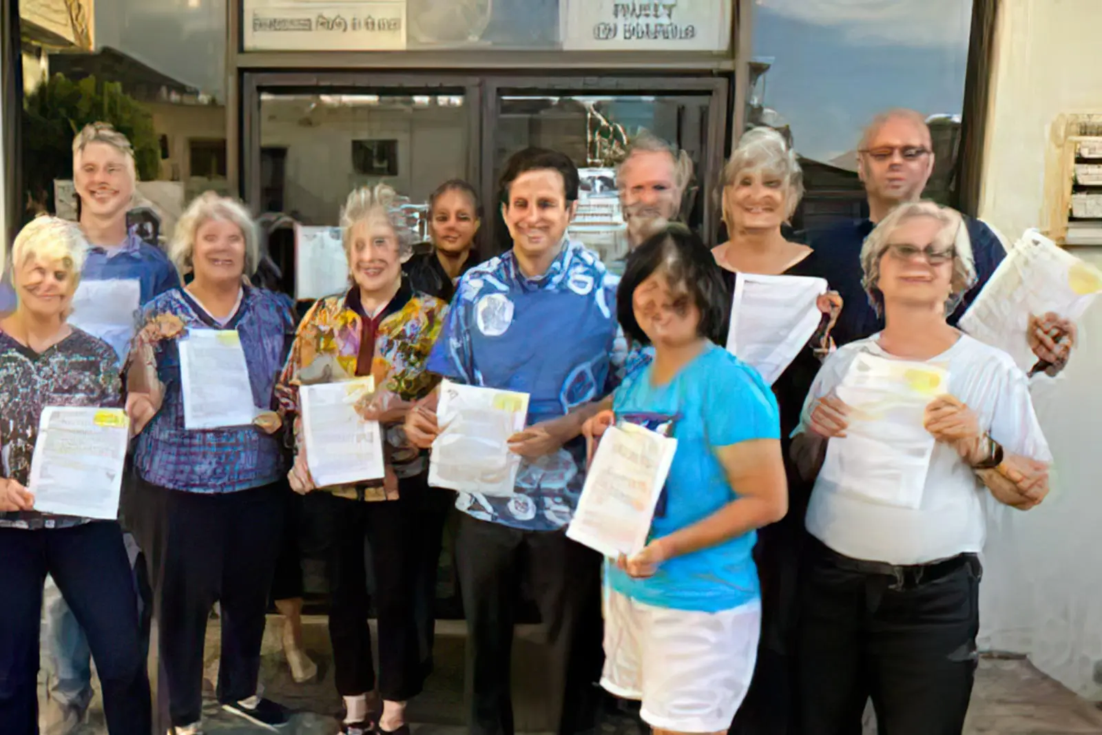 Blue Wave volunteers with Senator Schatz