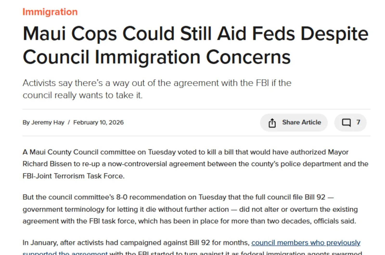 Maui Cops Could Still Aid Feds Despite Council Immigration Concerns Screenshot From Maui Cops Could Still Aid Feds Despite Council Immigration Concerns