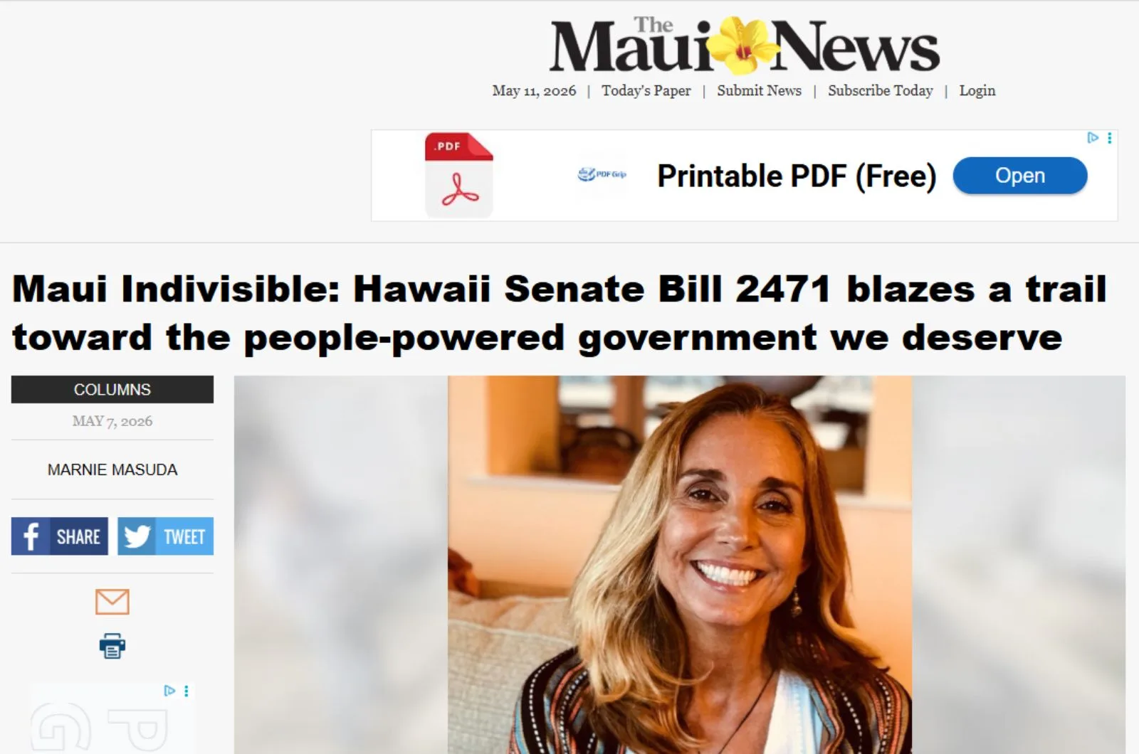 Maui Indivisible Hawaii Senate Bill 2471 blazes a trail toward the people powered government we deserve Screenshot From Maui Indivisible: Hawaii Senate Bill 2471 blazes a trail toward the people-powered government we deserve
