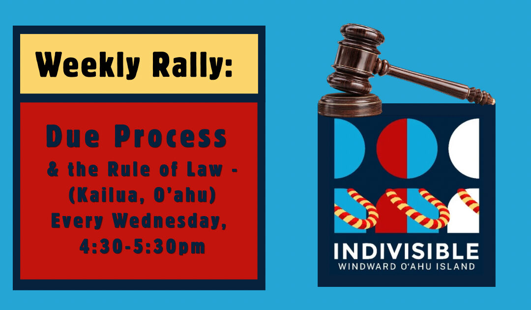 Weekly Rally for Due Process and the Rule of Law in Kailua
