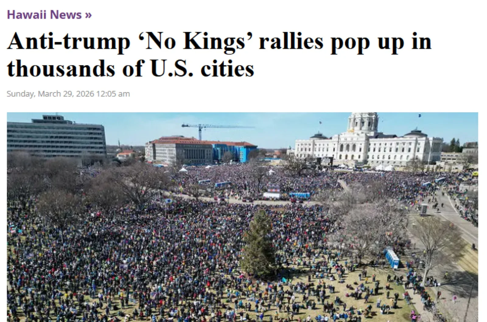 The Garden Island Nathional – Anti-trump ‘No Kings’ rallies pop up in thousands of U.S. cities Screenshot from The Garden Island Nathional - Anti-trump ‘No Kings’ rallies pop up in thousands of U.S. cities