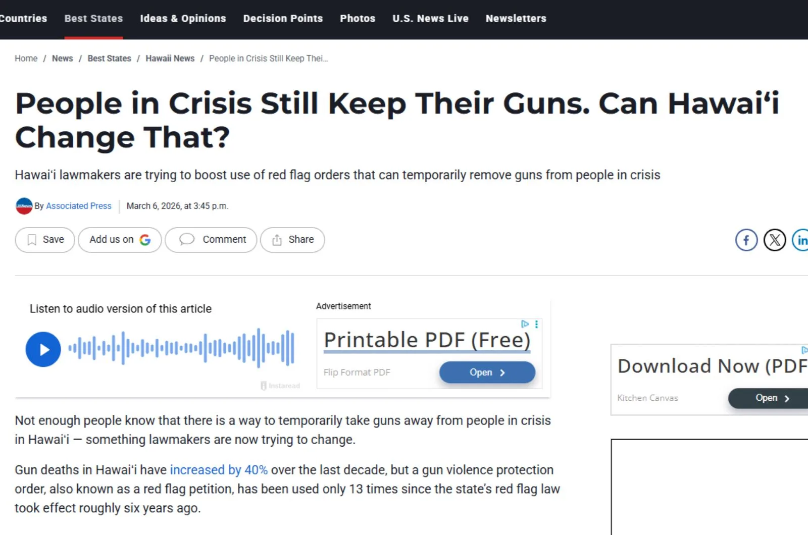 Screenshot From People in Crisis Still Keep Their Guns. Can Hawaiʻi Change That?