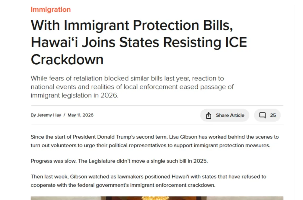 With Immigrant Protection Bills, Hawaiʻi Joins States Resisting ICE Crackdown Screenshot from With Immigrant Protection Bills, Hawaiʻi Joins States Resisting ICE Crackdown