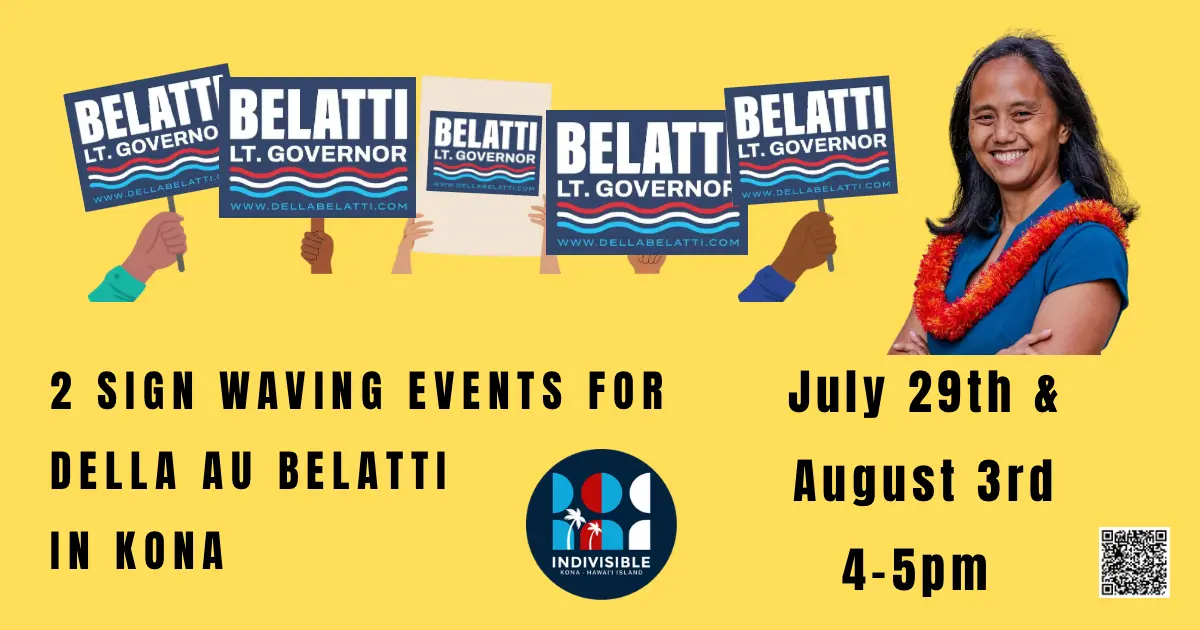 Blue Modern Political Election Campaign Instagram Post (1200 x 630 px) (1200 x 630 px) (1200 x 630 px) – 29 Yellow rectangle box with campaign signs for Della Au Belatti for Lt. Governor